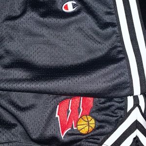 RARE VTG Wisconsin Badgers Champion Gym shorts szL